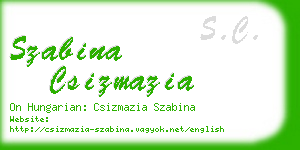 szabina csizmazia business card